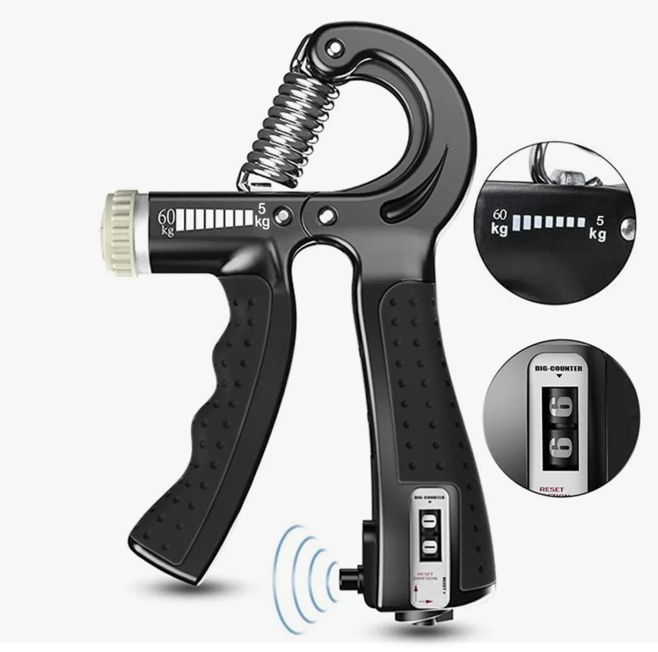 SooperFit Adjustable Hand Gripper with Rep Counter Grip Strengthener for Gym and Fitness