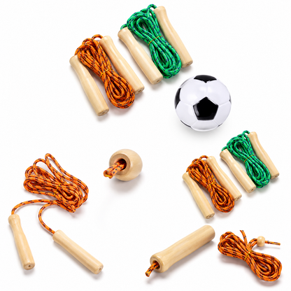 SooperFit Adjustable Skipping Rope 2.5M Wooden Handle Jump Rope for Fitness & Exercise