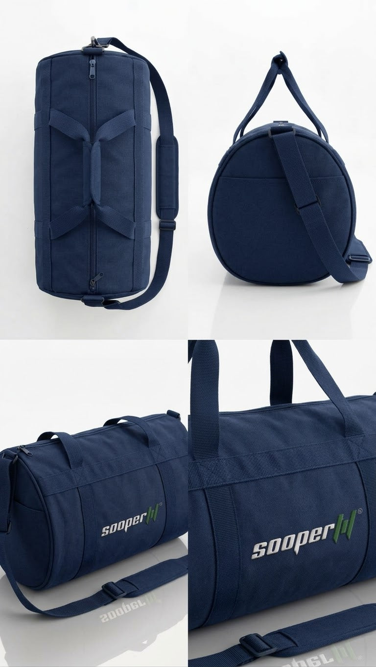 SooperFit Gym Duffel Bag Large Sports & Travel Bag with Spacious Interior Navy Blue