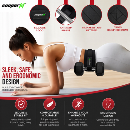 Sooperfit Premium Hip Thrust Belt for Dumbbells & Plates For Hip and Leg Workouts Blue