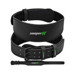 SooperFit Leather Weight Lifting Belt for Powerlifting, Squats & Deadlifts Black