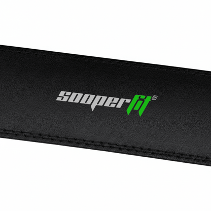 SooperFit Leather Weight Lifting Belt for Powerlifting, Squats & Deadlifts Black-Sooperfit