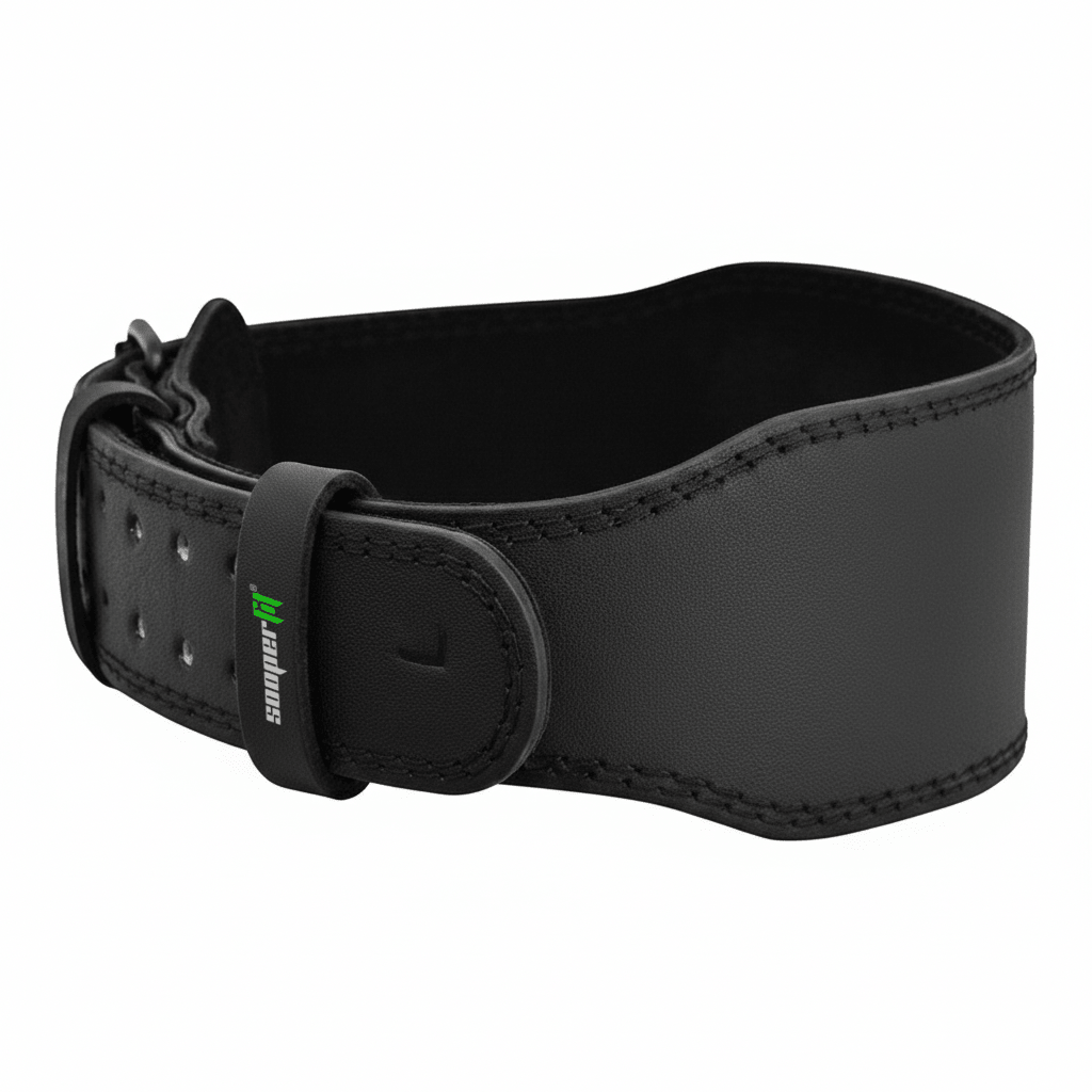 SooperFit Leather Weight Lifting Belt for Powerlifting, Squats & Deadlifts Black-Sooperfit
