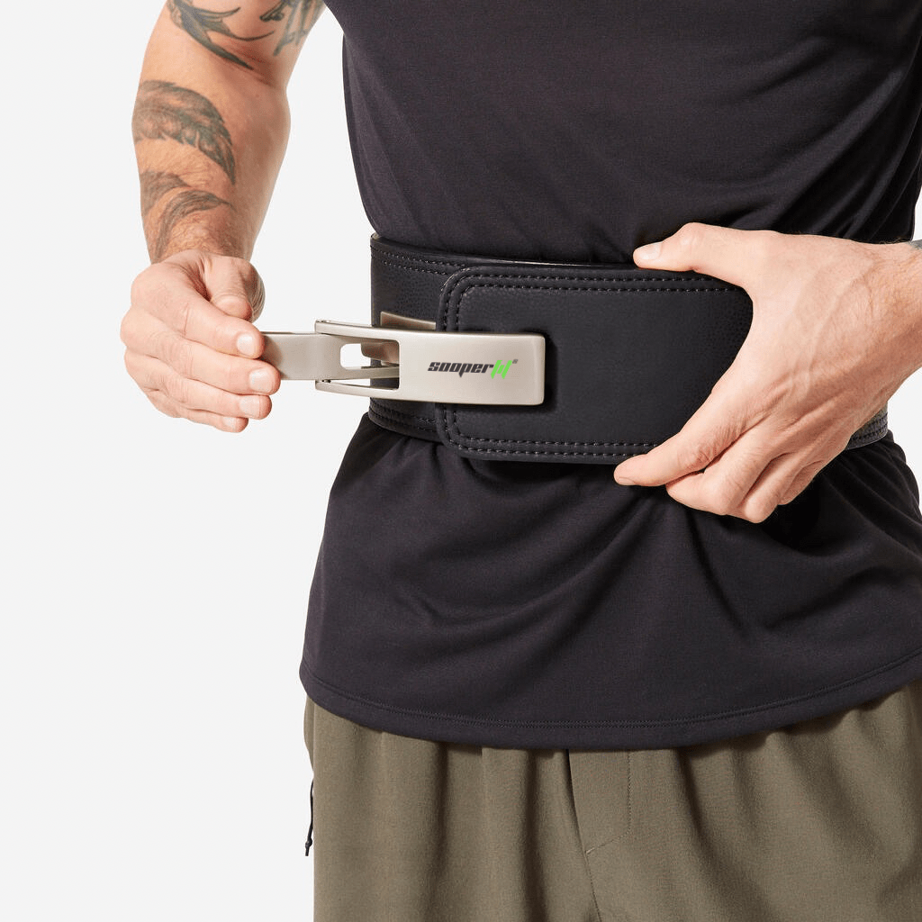 SooperFit Lever Belt 10mm Leather Weight Lifting Belt for Powerlifting-Sooperfit