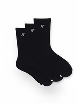 SooperFit Long Gym Socks High Calf Sports Socks for Gym Running & Football Black