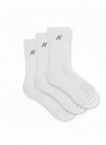 SooperFit Long Gym Socks High Calf Sports Socks for Gym Running & Football White