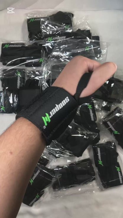 SooperFit Weight Lifting Wrist Wraps Heavy Duty Wirst Support Straps Black (Pair)