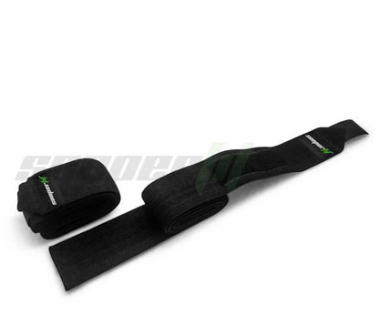 SooperFit 2M Knee Wraps for Squats & Weightlifting Adjustable Knee Support Straps Black-Sooperfit