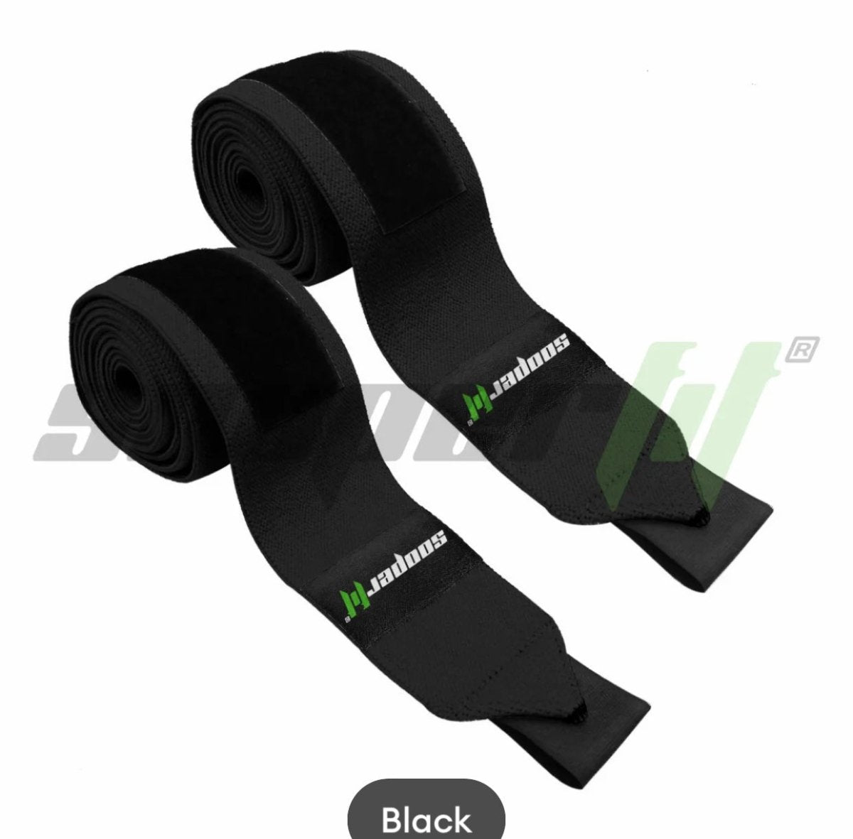 SooperFit 2M Knee Wraps for Squats & Weightlifting Adjustable Knee Support Straps Black-Sooperfit