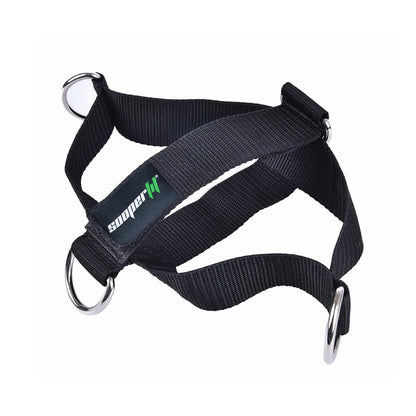 SooperFit 4 D-Ring Ankle Straps for Cable Machine Adjustable Gym Ankle Cuffs Black