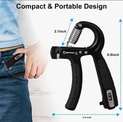 SooperFit Adjustable Hand Gripper with Rep Counter Grip Strengthener for Gym and Fitness - Sooperfit