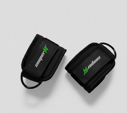 SooperFit Ankle Straps 2.0 Ultra Soft Neoprene Weight Lifting Straps Black (Pair) - Sooperfit