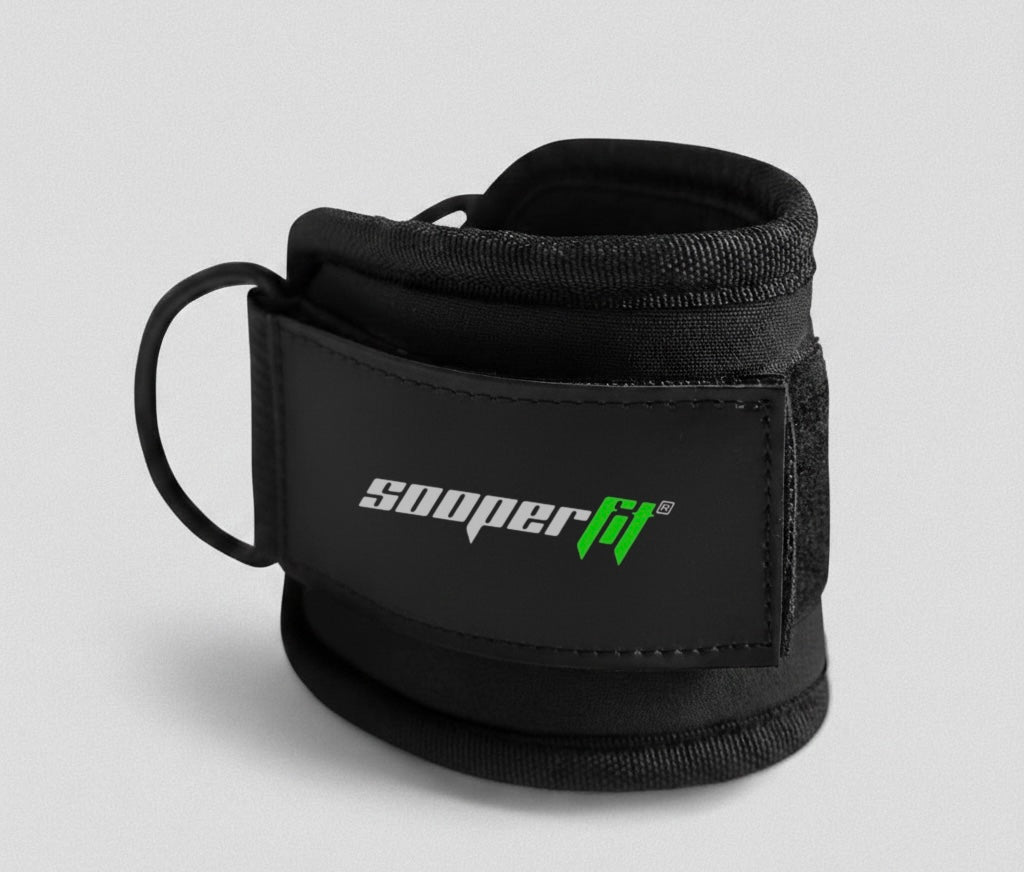 SooperFit Ankle Straps 2.0 Ultra Soft Neoprene Weight Lifting Straps Black (Pair) - Sooperfit