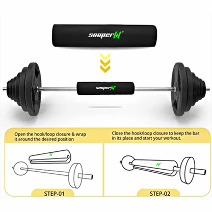 SooperFit Barbell Squat Pad Thick Foam Barbell Neck Pad for Squats, Hip Thrusts Black-Sooperfit