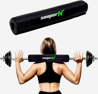 SooperFit Barbell Squat Pad Thick Foam Barbell Neck Pad for Squats, Hip Thrusts Black-Sooperfit