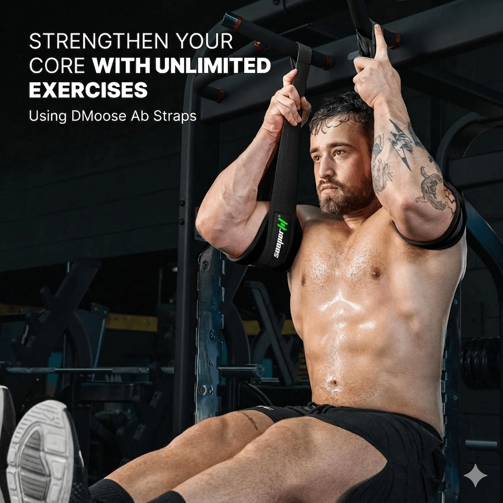 SooperFit Hanging AB Straps Adjustable Abdominal Straps for Pull - Up Abs Training Blue - Sooperfit
