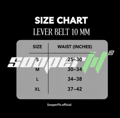 SooperFit Lever Belt 10mm Leather Weight Lifting Belt for Powerlifting-Sooperfit