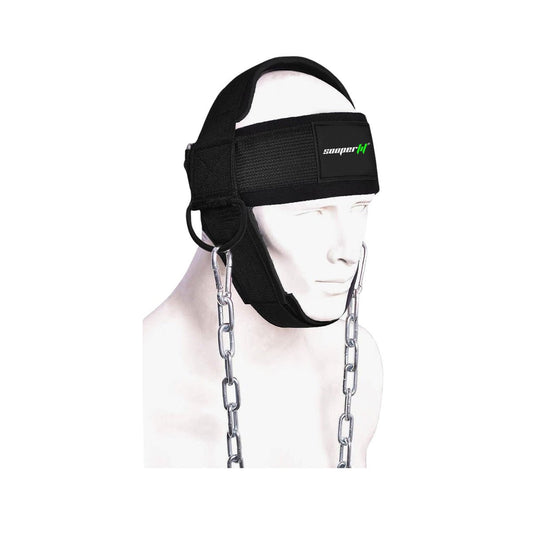 SooperFit Neck Harness for Neck Trainer Adjustable with Steel Chain Gym Training