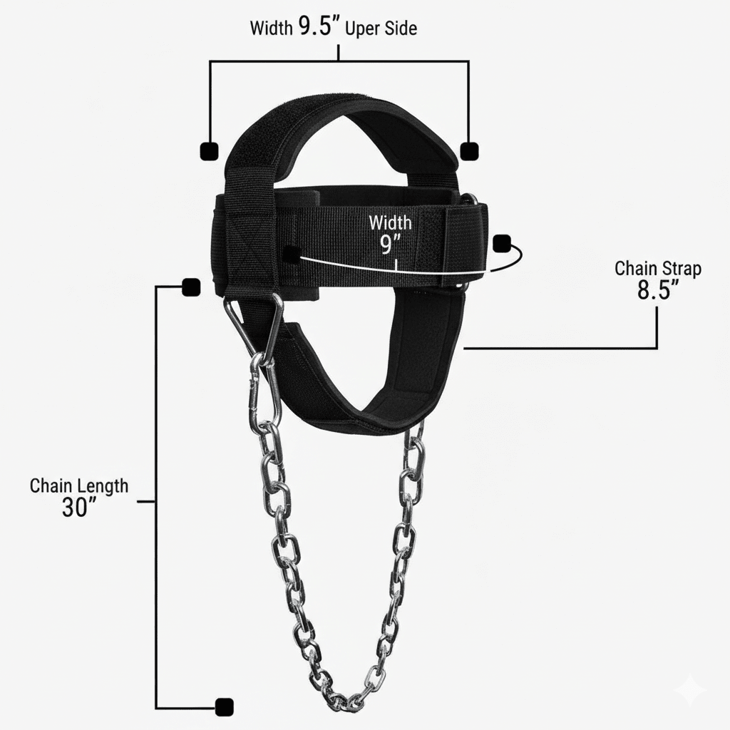 SooperFit Neck Harness for Neck Trainer Adjustable with Steel Chain Gym Training-Sooperfit