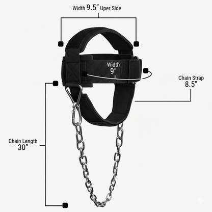 SooperFit Neck Harness for Neck Trainer Adjustable with Steel Chain Gym Training-Sooperfit