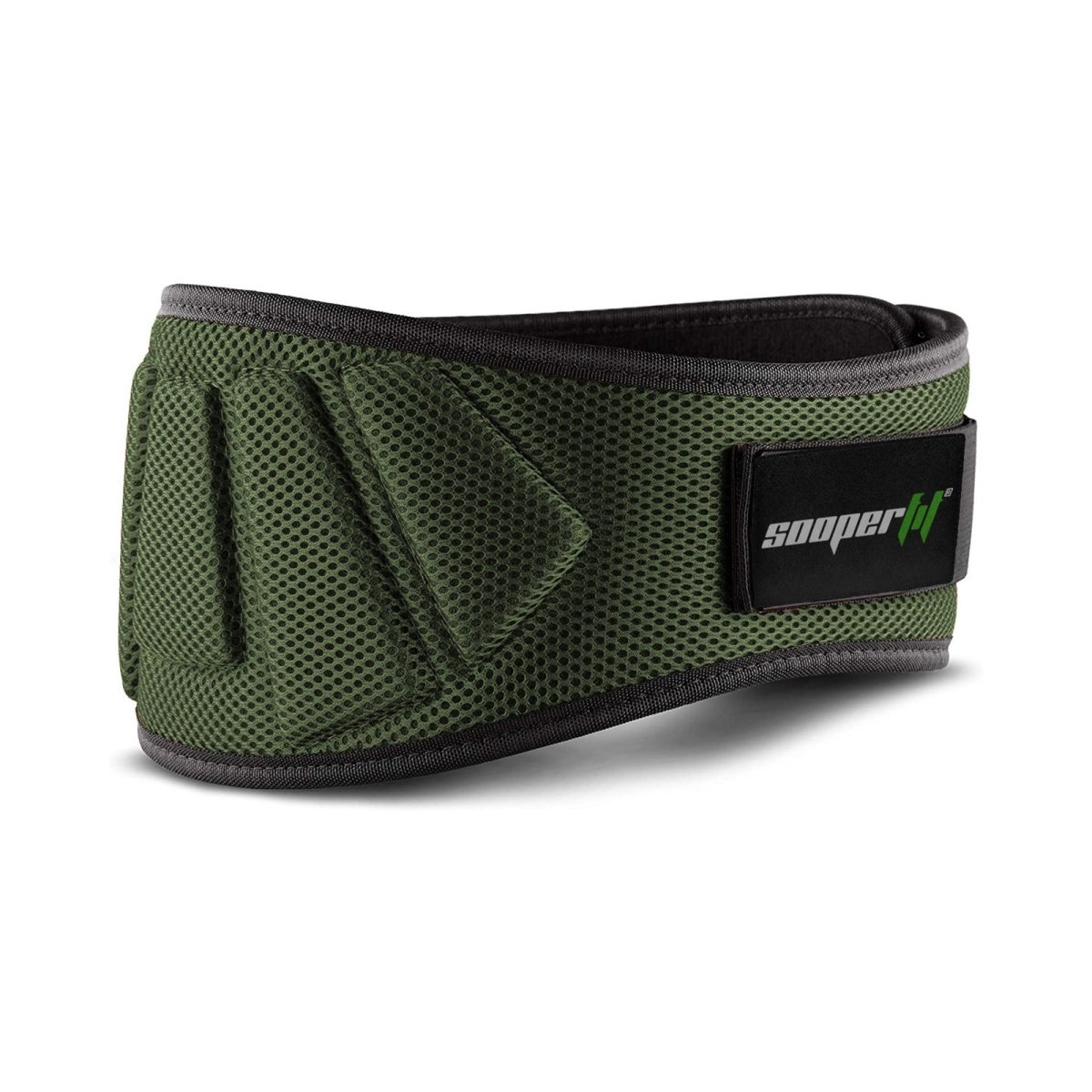 Sooperfit Neoprene Weight Lifting 6'' Belt + Power Strap Army Green Bundle 1 - Sooperfit