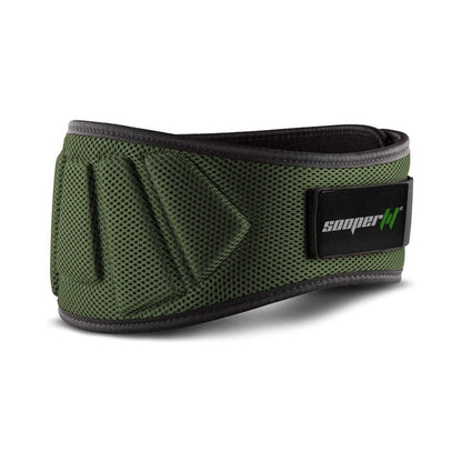 Sooperfit Neoprene Weight Lifting 6'' Belt + Power Strap Army Green Bundle 1 - Sooperfit