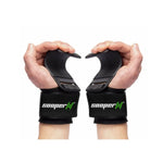 SooperFit Padded Weight Lifting Dip Hooks with Wrist Support Straps