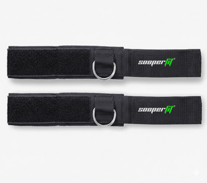 SooperFit Premium Neoprene Ankle Cuffs Adjustable Cable Machine Ankle Straps Black