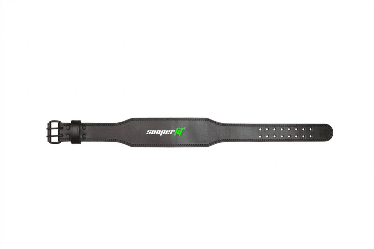 SooperFit PU Leather Weight Lifting Rexine Belt for Powerlifting Squats & Deadlifts Black - Sooperfit