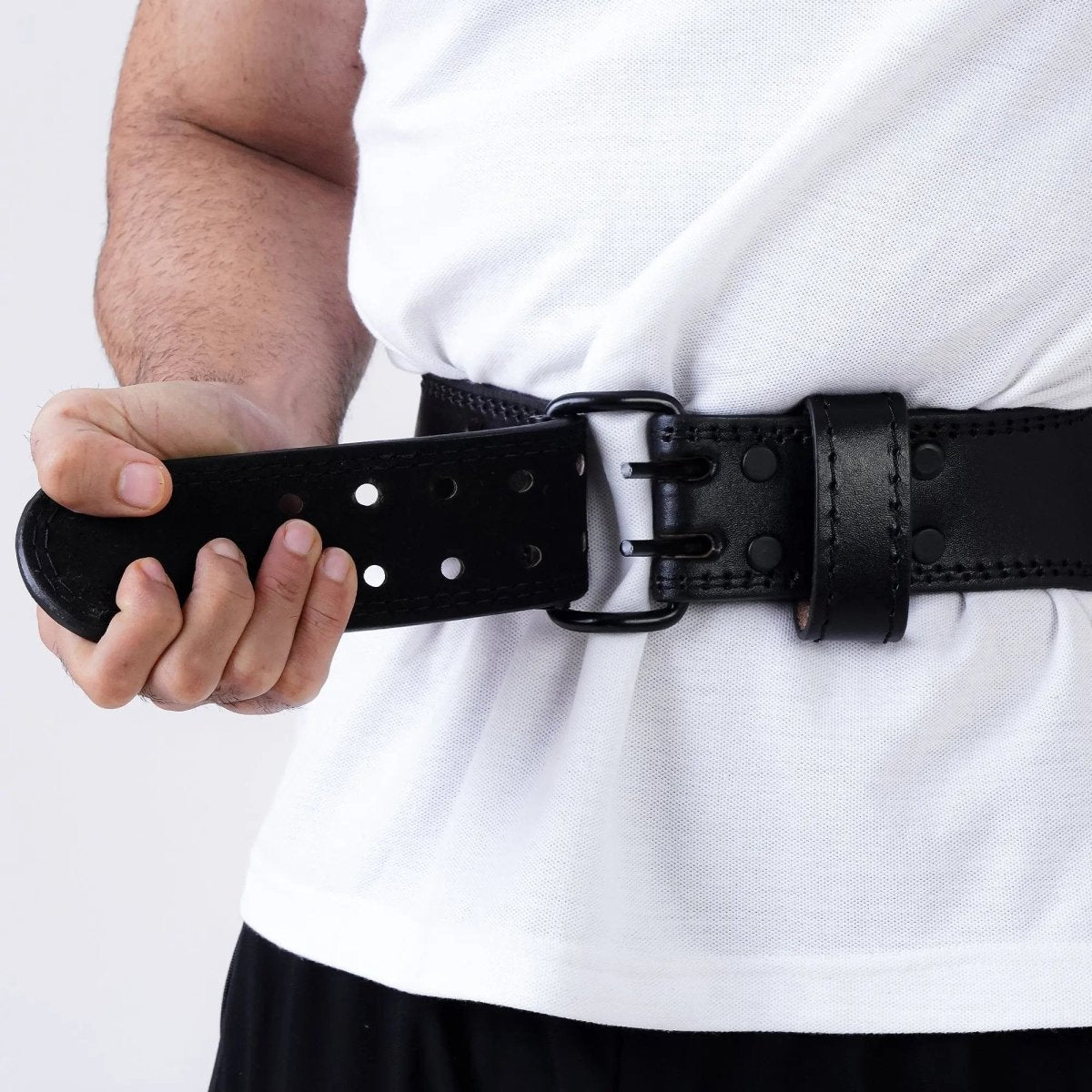SooperFit PU Leather Weight Lifting Rexine Belt for Powerlifting Squats & Deadlifts Black - Sooperfit