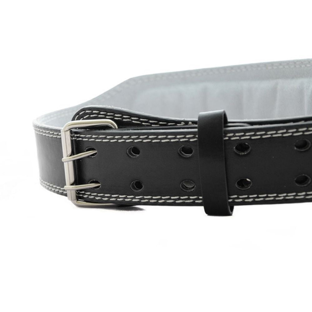 SooperFit PU Leather Weight Lifting Rexine Belt for Powerlifting Squats & Deadlifts Black - Sooperfit