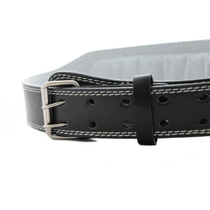 SooperFit PU Leather Weight Lifting Rexine Belt for Powerlifting Squats & Deadlifts Black - Sooperfit