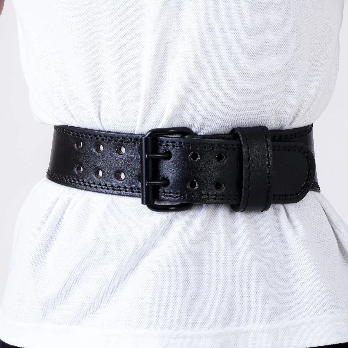 SooperFit PU Leather Weight Lifting Rexine Belt for Powerlifting Squats & Deadlifts Black - Sooperfit