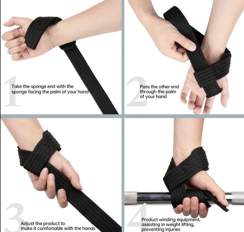 SooperFit Weight Lifting Power Wraps with Neoprene Padding Army Green